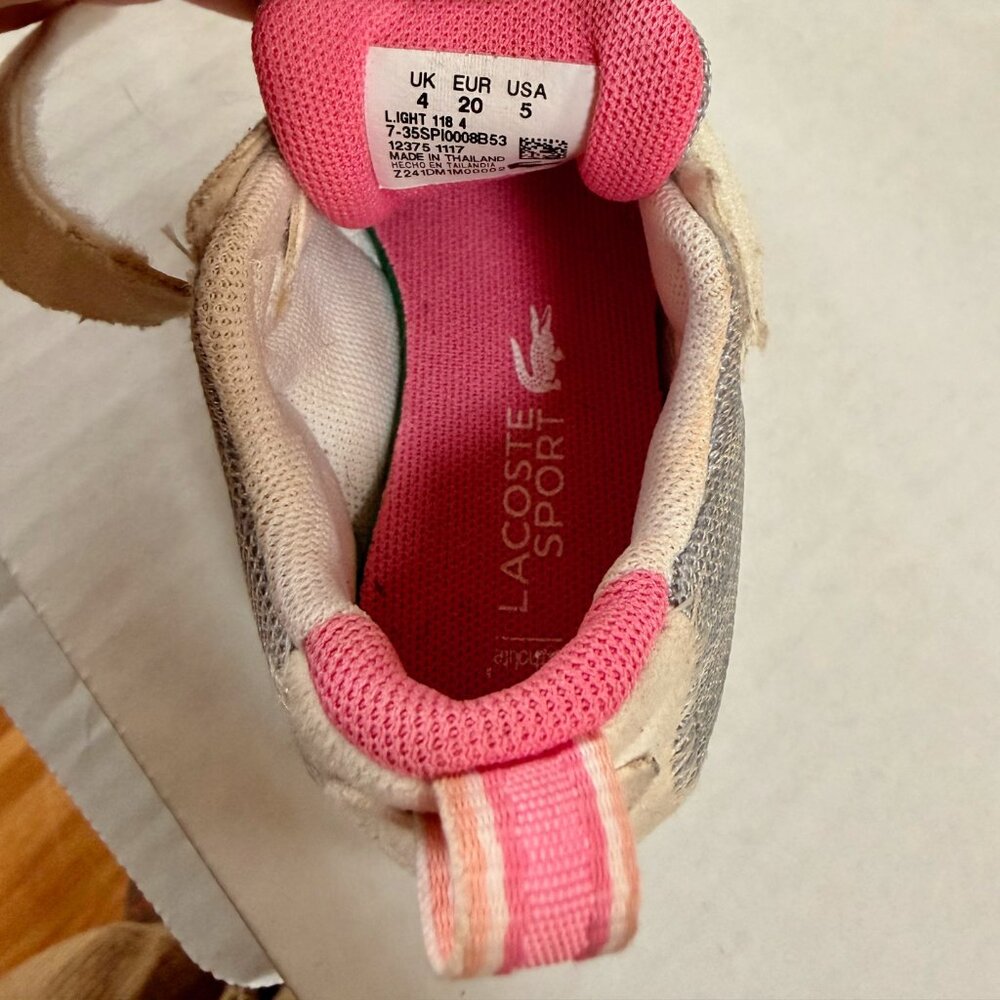 Authentic Lacoste Toddler Shoes Size 5  Velcro baby pink baby blue - Picture 7 of 7